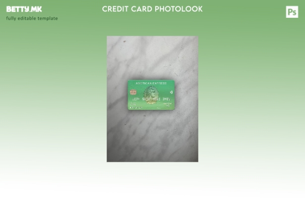 модерен стил на САД банка за управување со отпад AMEX Card photolook преден шабл